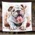 Watercolor english bulldog clipart blanket