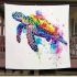 Watercolor sea turtle blanket