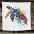 Watercolor sea turtle blanket
