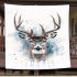 Whitetailed buck watercolor painting blanket