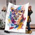 Abstract art with a lion cub blanket