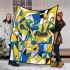 Abstract blue and yellow geometric masterpiece blanket