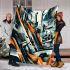 Abstract futuristic cityscape vector illustration blanket