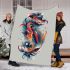 Abstract koi fish swirling colors and graceful curves blanket