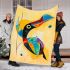 Abstract modern painting of an exotic bird blanket