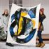 Abstract shapes in blue yellow and black forming blanket