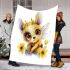 Adorable baby honey bee with big eyes blanket