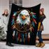 American eagle smile with dream catcher area rug blanket