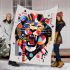 Animal shapes in colorful geometric patterns blanket