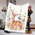 Baby animals in a floral style with a cute deer blanket