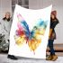 Beautiful colorful watercolor butterfly blanket