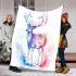 Beautiful deer in the style of watercolor blanket