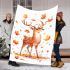 Beautiful deer with autumn leaves blanket