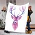 Beautiful male deer with antlers depicted blanket