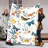 Beautiful spring pattern with butterflies and flowers blanket