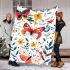 Beautiful spring pattern with butterflies and flowers blanket
