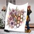 Bee on honeycomb with flowers around blanket