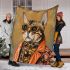 Bengal cat as a fashion icon blanket