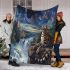 Bengal cat in exotic landscapes blanket