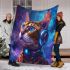 Bengal cat in intergalactic adventures blanket