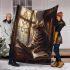 Bengal cat in literary inspired scenes blanket