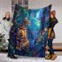 Bengal cat in magical forests blanket