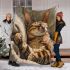 Bengal cat in relaxing moments blanket