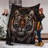 Black tiger smile with dream catcher area rug blanket