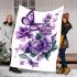 Butterflies and purple flowers blanket