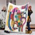 Colorful abstract drawing blanket