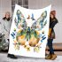 Colorful butterfly with floral elements blanket