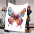 Colorful butterfly with floral elements blanket