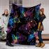 Colorful glowing butterflies blanket