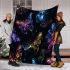 Colorful glowing butterflies blanket