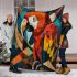 Colorful macaw in the style blanket