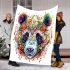 Colorful panda head symmetrical blanket