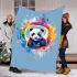 Colorful rainbow splash of color cute baby panda blanket