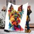 Colorful yorkshire terrier dog blanket
