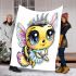 Cute baby bee wearing a crown blanket