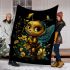 Cute baby bee with flowers blanket