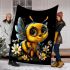 Cute baby bee with flowers blanket