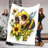 Cute baby bee with sunflowers blanket