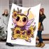 Cute baby bumblebee character blanket