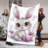 Cute baby bunny with big eyes blanket