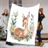 Cute baby deer with flowers blanket