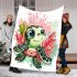 Cute baby turtle colorful corals blanket