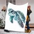 Cute baby turtle in the ocean blanket