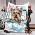 Cute baby yorkshire terrier dog blanket