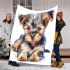 Cute baby yorkshire terrier portrait clipart blanket