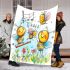 Cute bee and music notes with flute blanket